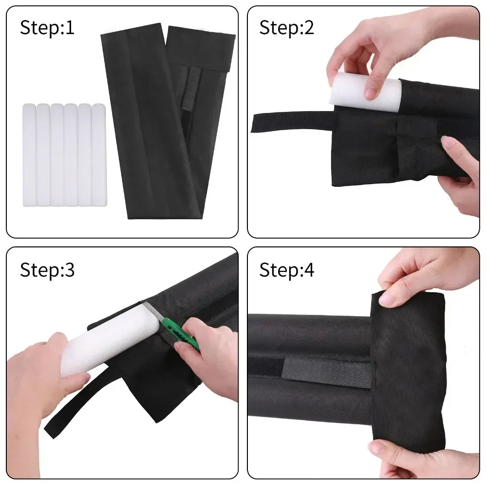 Large Oxford Cloth-Round Cuttable Form Under Door Draft Stoppers/Colors-Black/White/Gray/Washable-Removable Cover
