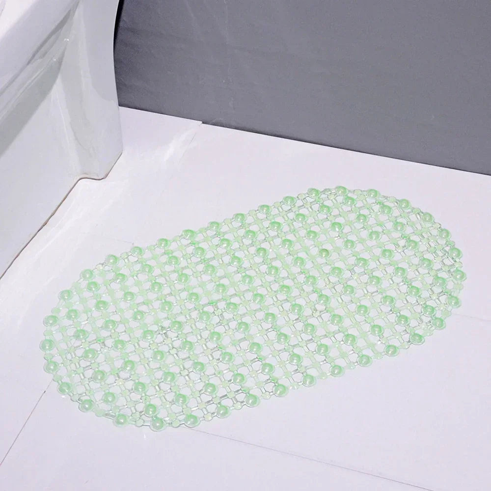 Bathroom Non-Toxic Striped-Geometric Suction Cup Shower-Bathtub PVC Non-Slip Base Mats/Size: 38x68cm/Colors/Purple/Green/White/Blue/Rose Red