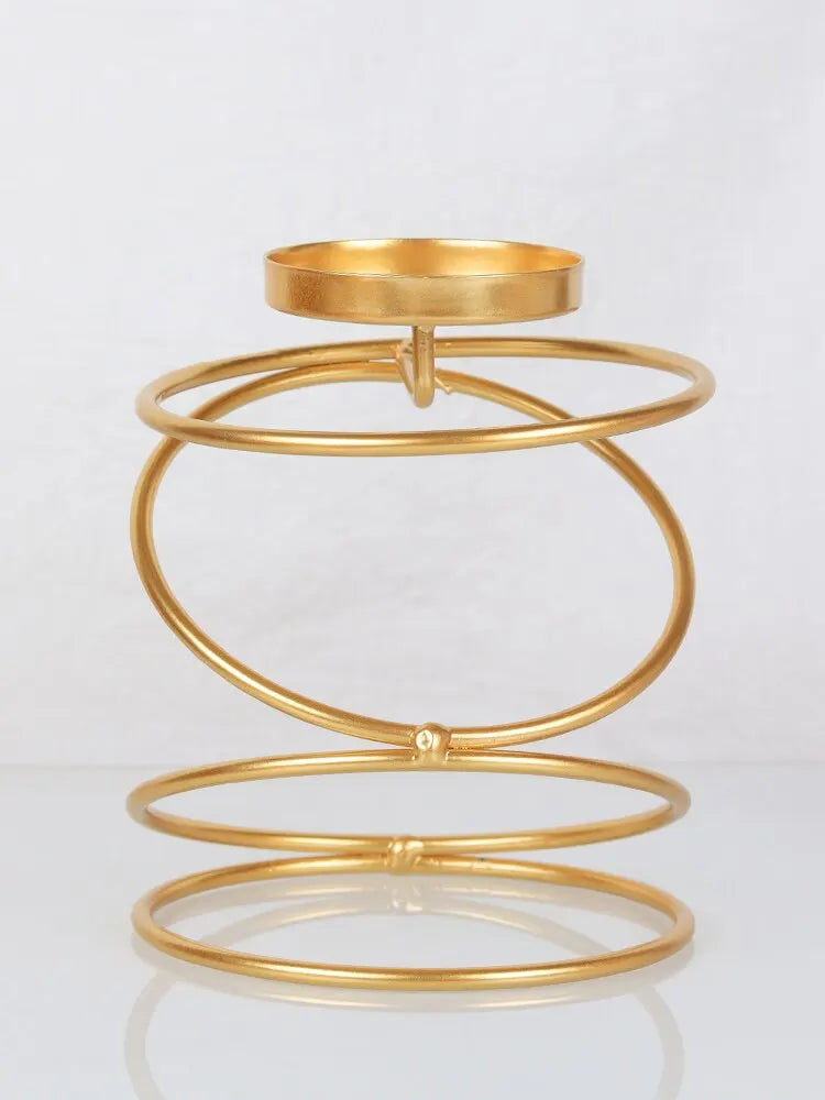Small Creative Round Rings Iron Tealight Candleholders/Colors-Gold/Black