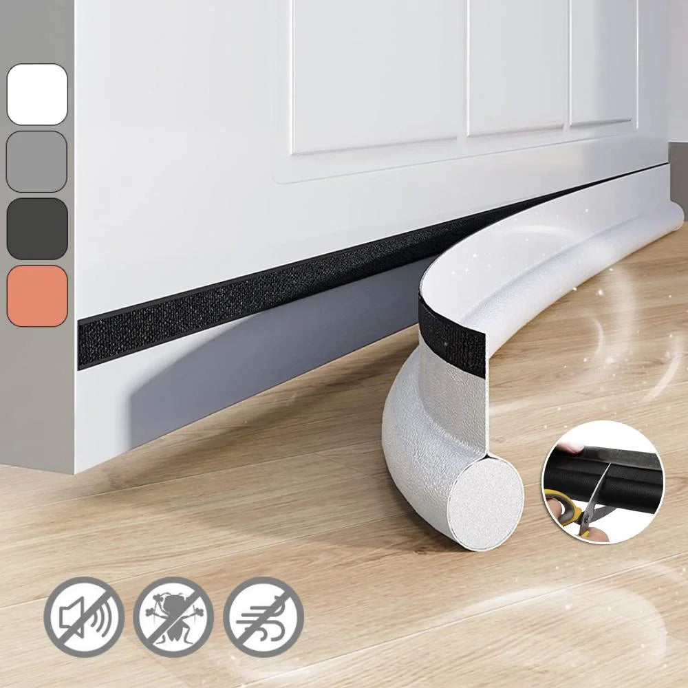 Round Plastic Adjustable PU Leather Eva Self-Adhesive Wind-Sound-Proof Window-Door Bottom Foam Seal Strips/Colors-White/Black