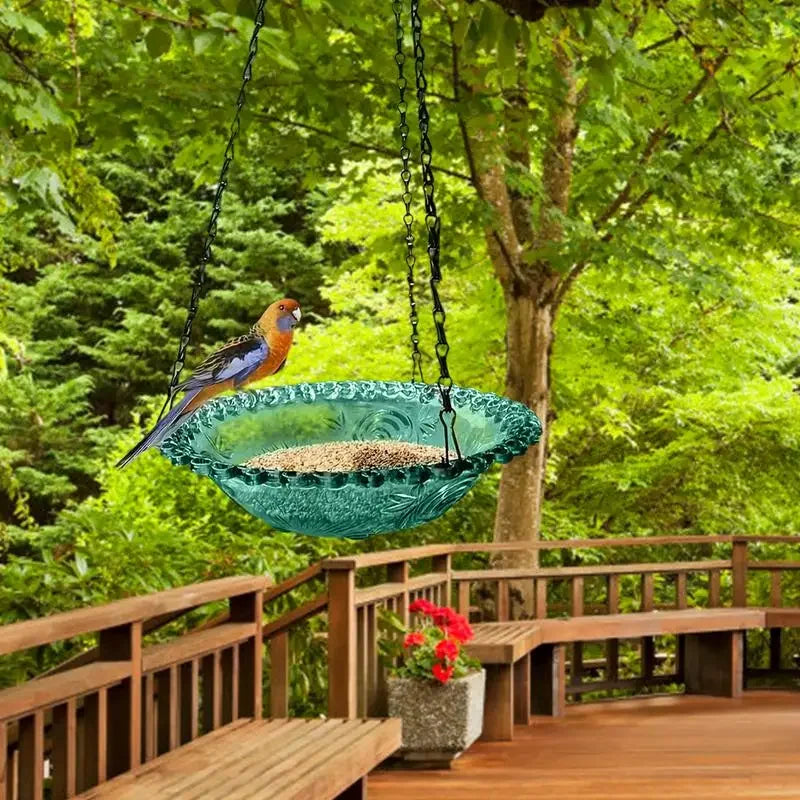 15inch Bird Baths Tub Bowl Basin Parrot Cage Hanging Bathing Box Parrot Bath Supplies Bath Room Feeders for Outdoor Patio Parrot