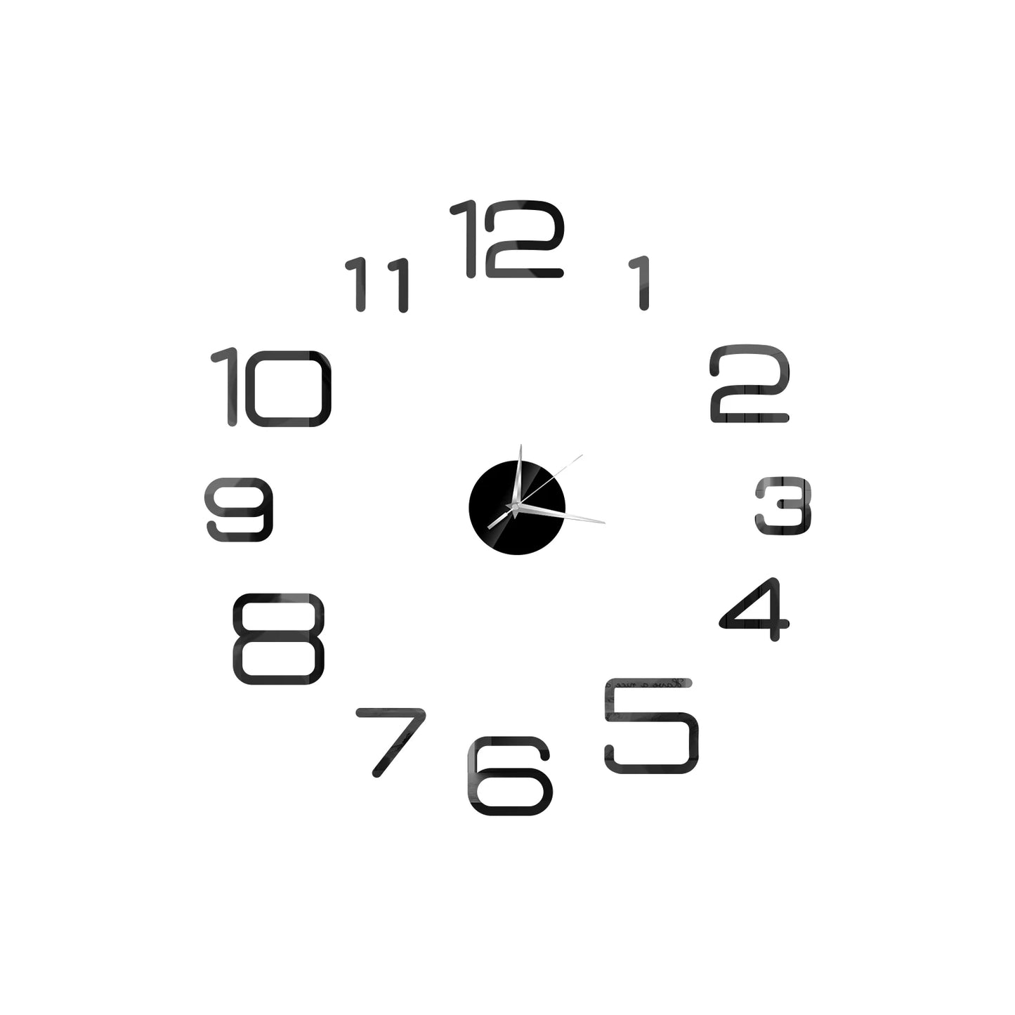 Self-Adhesive Waterproof Vapor-Proof Non-Toxic Safe Acrylic 3D Mirror Wall Clock Decals/Colors-Black/Silver/Gold