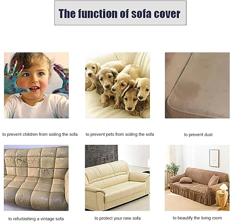 1-4 Seaters Small-X Large Solid Color Printed Polyester-Spandex Elastic Stretch Sofa L-Shape Slipcovers/Colors-Gray/White/Beige/Brown/Pink/Red