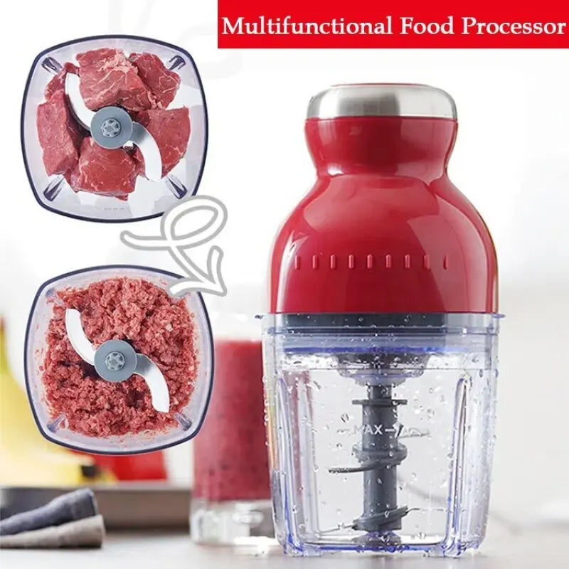 DASH Kitchen 8 Functions In 1 Multifunctional Food Processors/Equipped With 5 Accessories/300 Watts/Voltage: 220V 50Hz/Stain Steel Blades/Colors-Red/Beige
