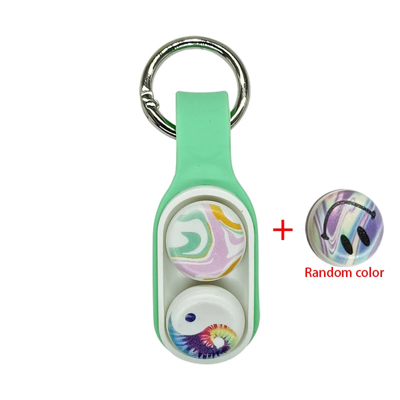 Lightweight Portable Multicolored Plastic Round Magnet Fingertip Elastic Ice Hockey Pucks Fidget Toys Keychains/Colors-Purple/Blue/Pink/White/Green/Black/Multicolor