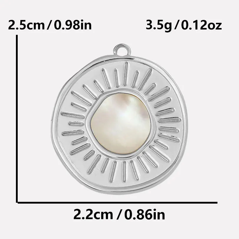 4-5PCS Women Imitation Geometric Stainless Steel Natural Crescent Moon/ Sun/ Heart Pendants
