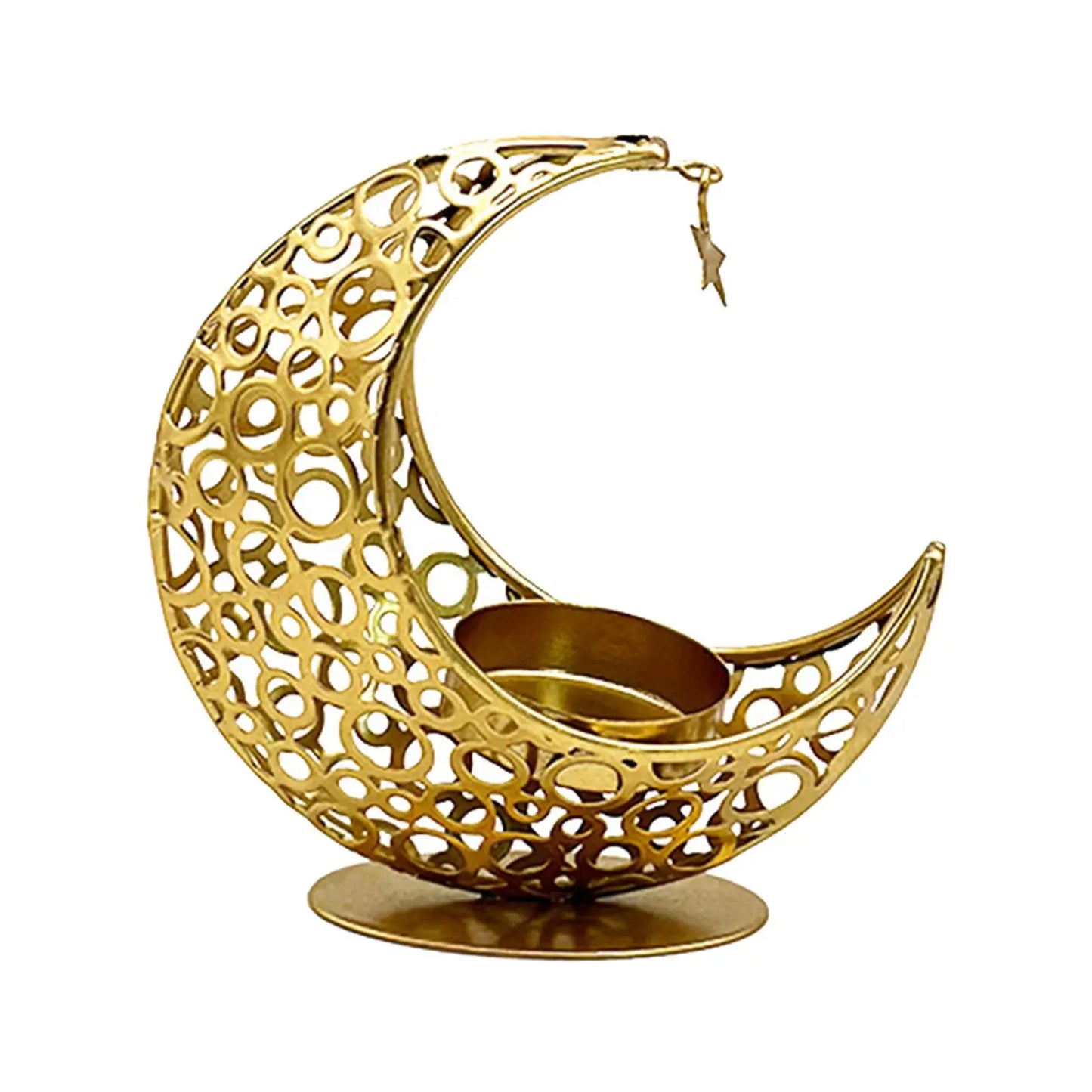 Modern Decorative Iron Moon Shape Tea Light Candleholders/Colors-Black/Gold