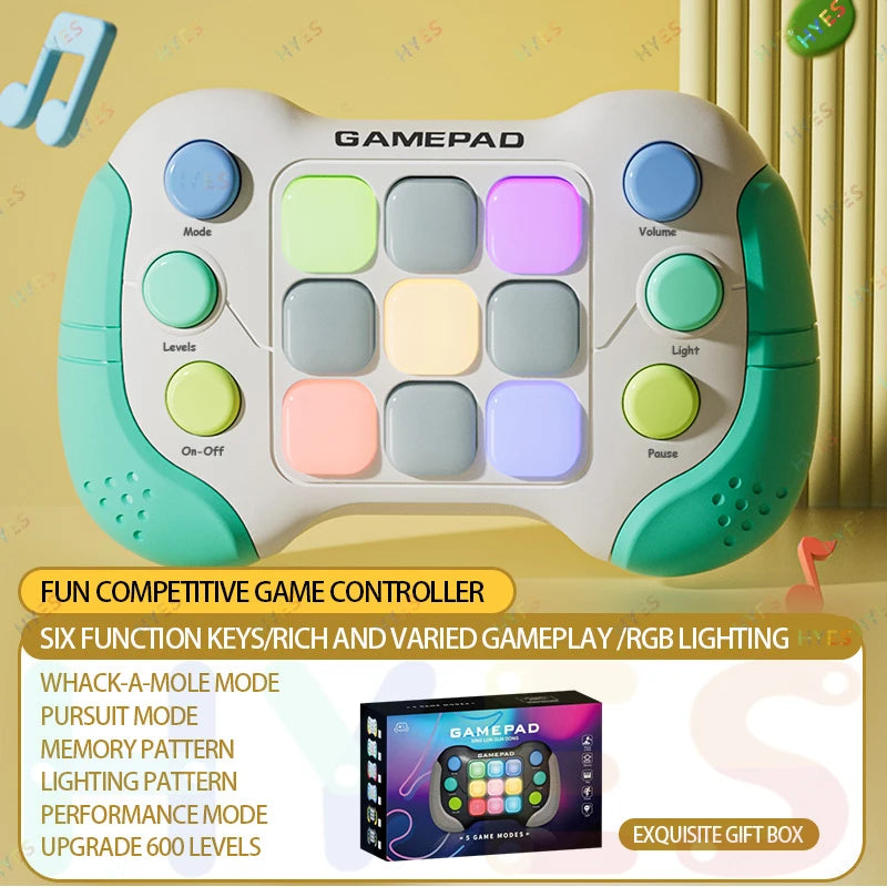 Plastic 999 Levels 7 Colors Addictive Hand-Eye Electronic Memory Fast Silicone Push Button Handheld Gamepad Consoles Interactive Fidget Toys/Ages: 3-18 Years Old Adults/Colors-Black/Yellow/White/Multicolor/Animal