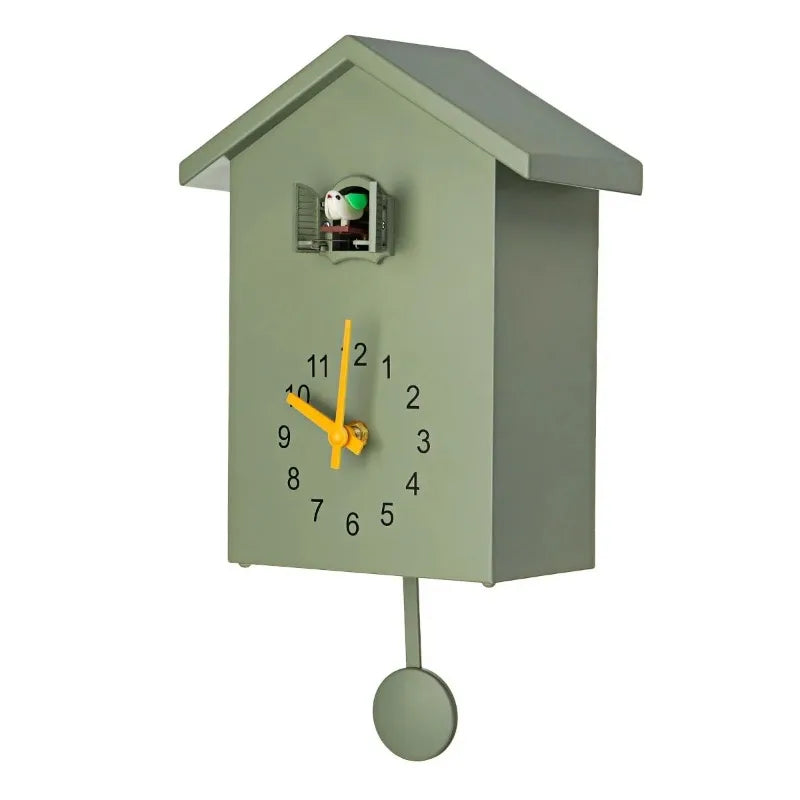 Modern Plastic Cartoon Cuckoo Bird Quartz Wall Clocks/Hanging Hook /With Tail/3-C(R14)/Battery Not Included/Colors-Blue/Green/Gray/White