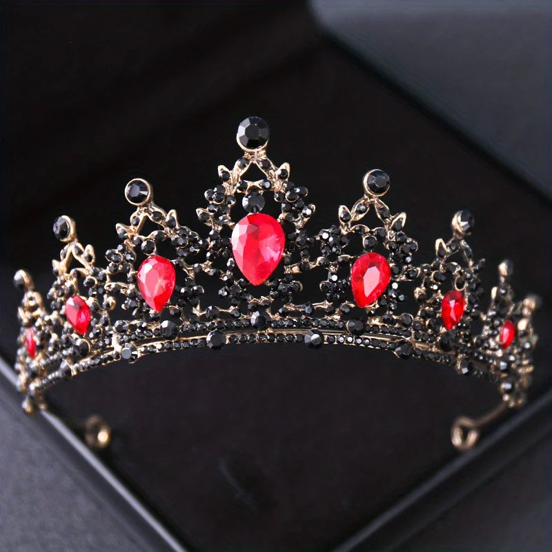 Adult Women Handmade Zinc Alloy Crystal-Rhinestone Bridal Hair Tiaras/Colors-Silver/Red/Blue/Gold/Pink/Floral