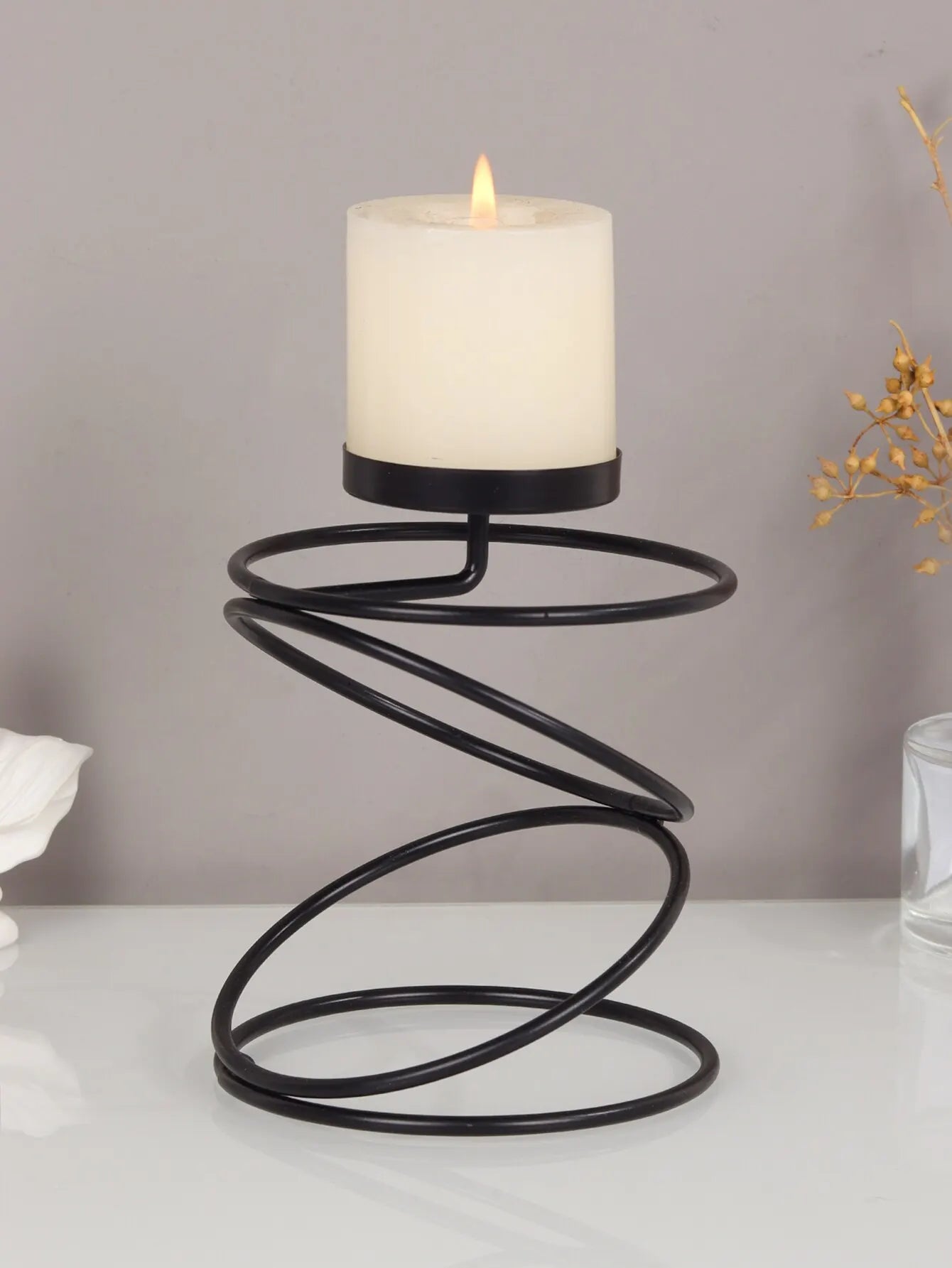 Small Creative Round Rings Iron Tealight Candleholders/Colors-Gold/Black