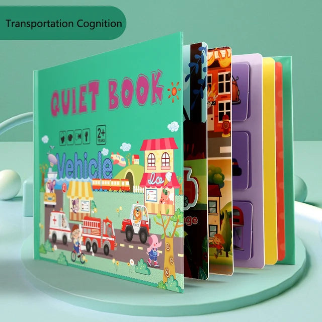 Montessori Kids Plastic Felt Fabric My First Quiet Busy Cardboard Early Education Matching Games Book /Ages: 3-Years-School-Age Older/ 15 Pages Book-30 Pages Book