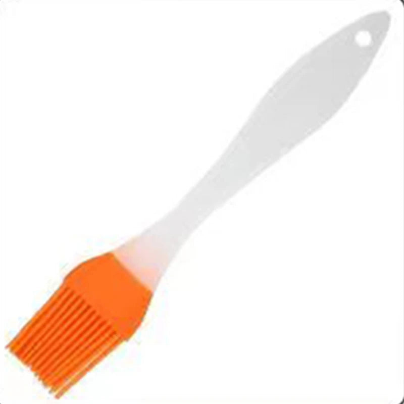 Kitchen Plastic Non-Slip Frosted Handle Disassembling Head Basting Silicone Bristle Brush-Hook Hole/ Colors-Orange/Pink/Green/Red/Yellow/Blue