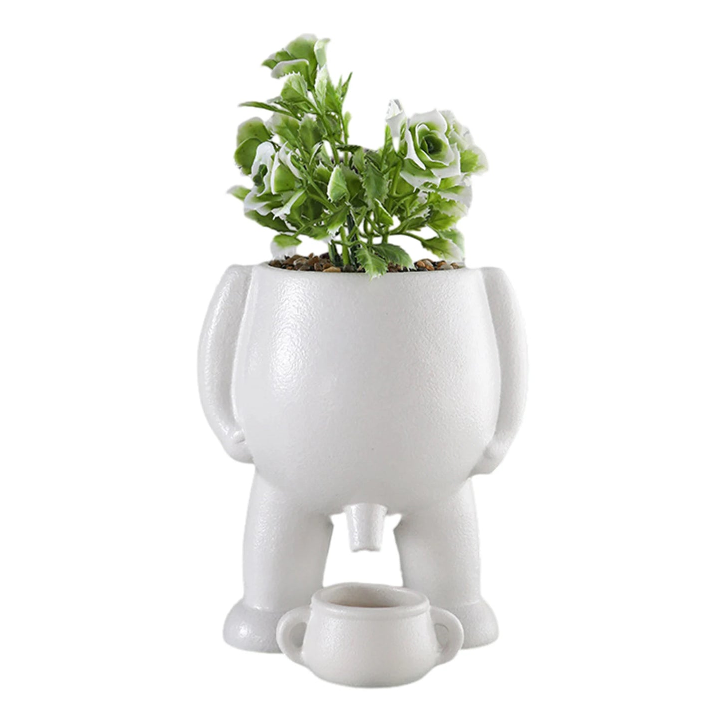 No-EN-Name-Null Small Modern Cute Cartoon Ceramic White Spoof Peeing In A Clay Pot With Two Handles Wear Resistant Desktop Flowerpots Planters /Colors-White/Black/Green/Multicolor