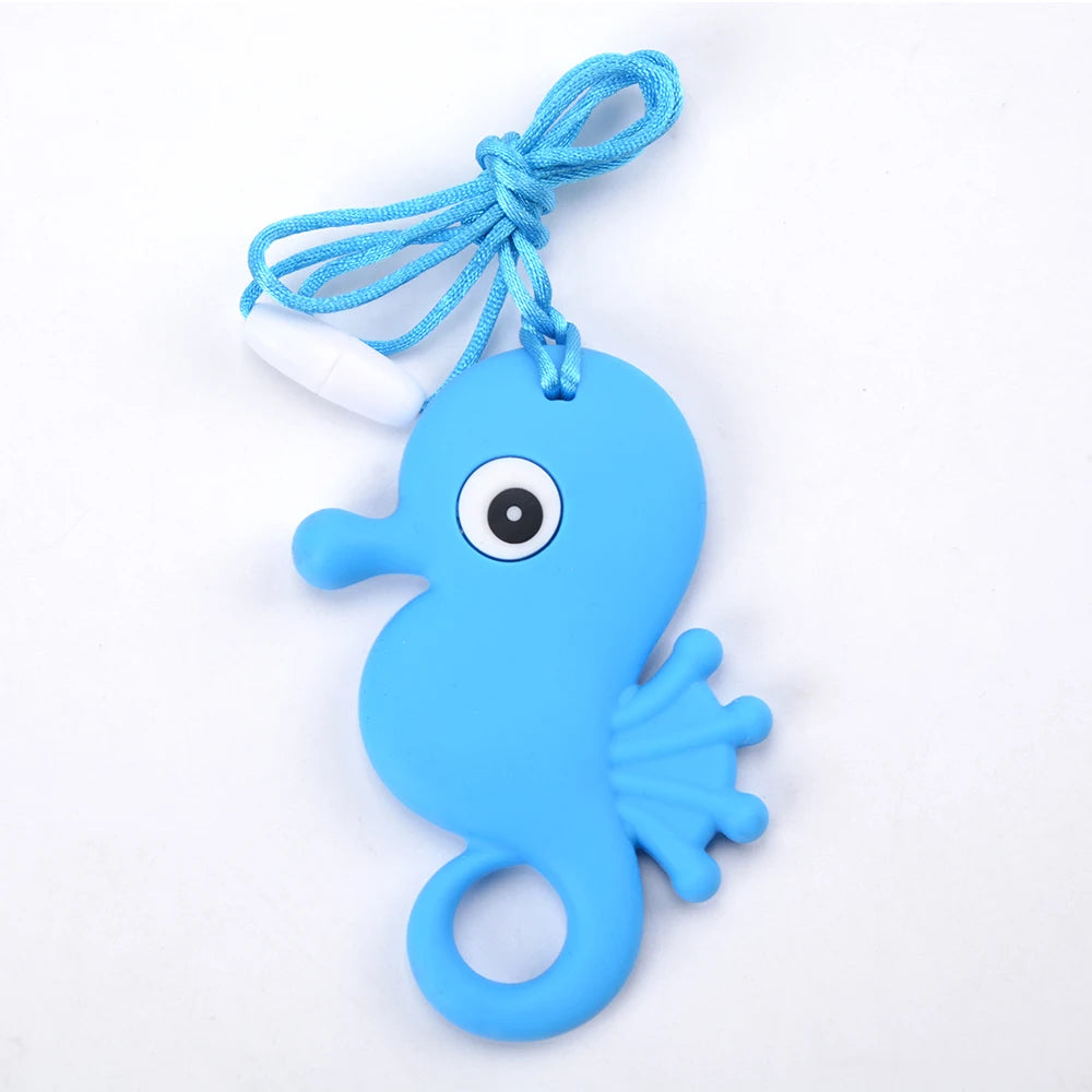 Animal Shaped Baby Silicone Teether Necklaces/Ages: Newborn-3 Years Old/Colors-Multicolor/Brown/Blue/Green/Purple/Pink
