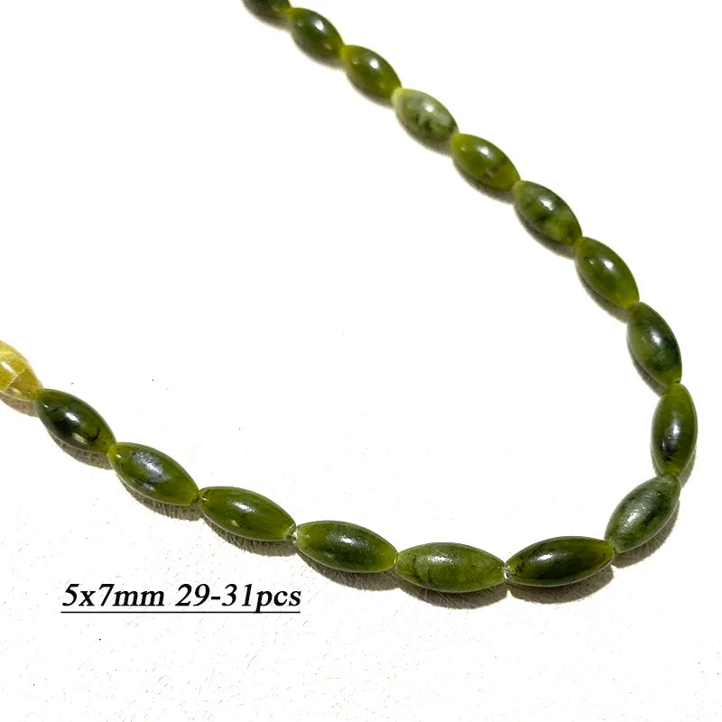 Wholesale 100% Natural Green Jade Cylinder Square Irregular Faceted Round Stone Beads for Jewelry Making Diy Bracelet Charms