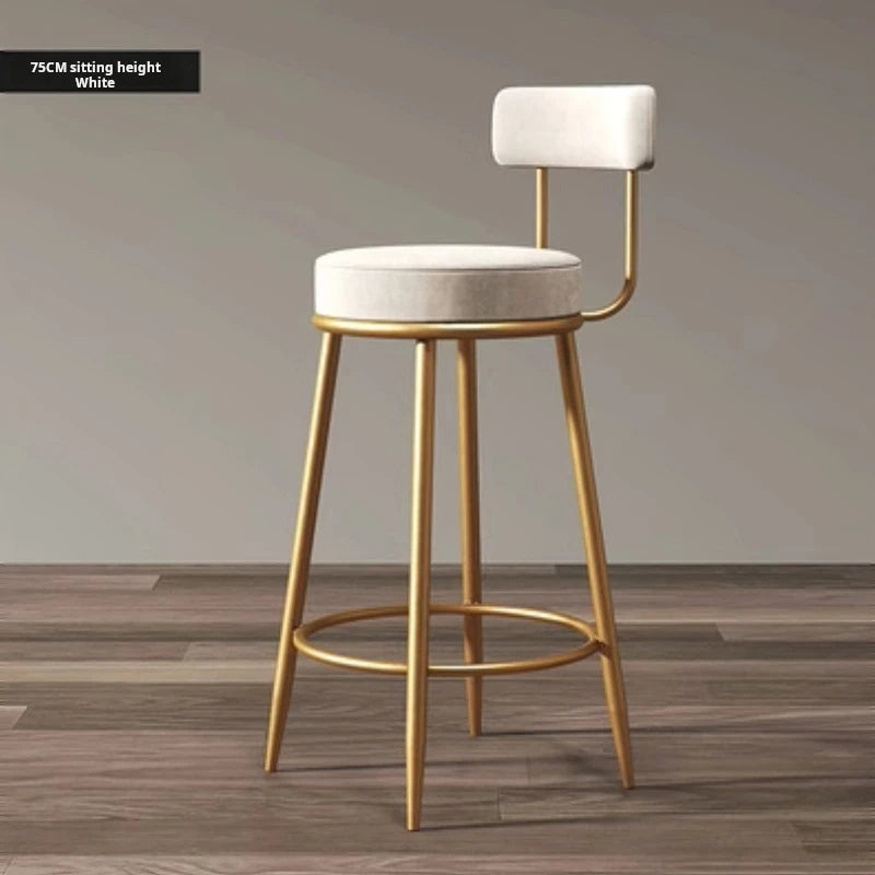 Nordic Iron Framed Low Backrest Upholstered Velvet Armless Bar Stools/Colors- Blue/Green/Black/White/Pink/Gold