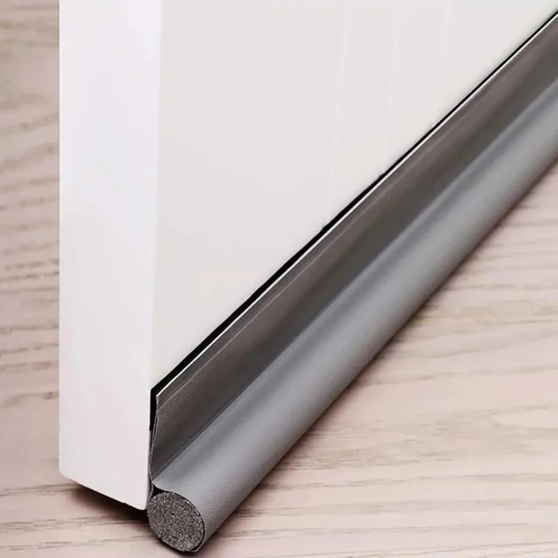 Non-Self-Adhesive Sound-Wind-Light-Bug Proof Cuttable Velcro PU Fabric Under Door Acoustic Round Foam Sealing Strips/Colors-Brown/Gray/Black/White