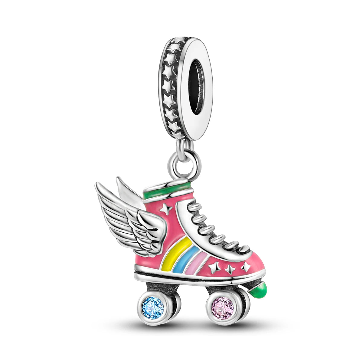 Fine Irregular Silver Plated Round Charms-Pendants Rope Link Bracelets/Colors-Silver/Pink/Multicolor/Floral/Animal