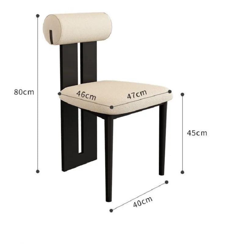 Nordic Modern Solid Wood Hard Backrest Dining Skin-Feeling Flannel Cushion Chairs/Colors-Black/Orange/Brown/Green/Beige
