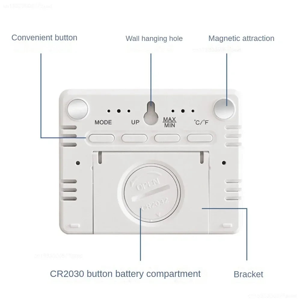 Xiaomi Automatic Rectangle Indoor Sensor Clock Multifunction Thermometer-Hygrometric Electronic Temperature-Humidity Levels Wall Monitor Clocks/Colors-White/Black