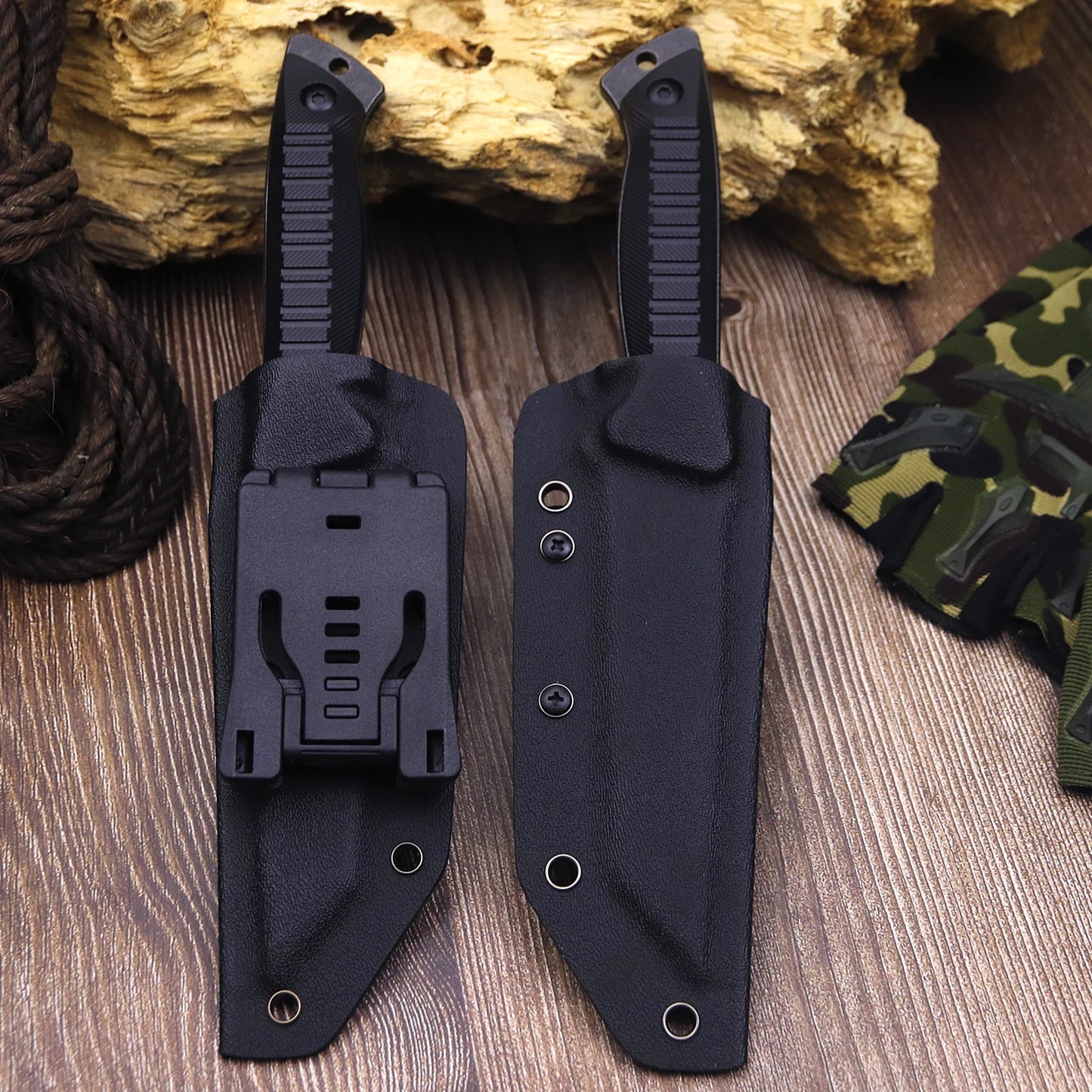 WPKOPYA(U.S.A) Outdoor tactical knife, All Tang Camp straight knife, jungle rescue survival knife, boning knife, slicing knife