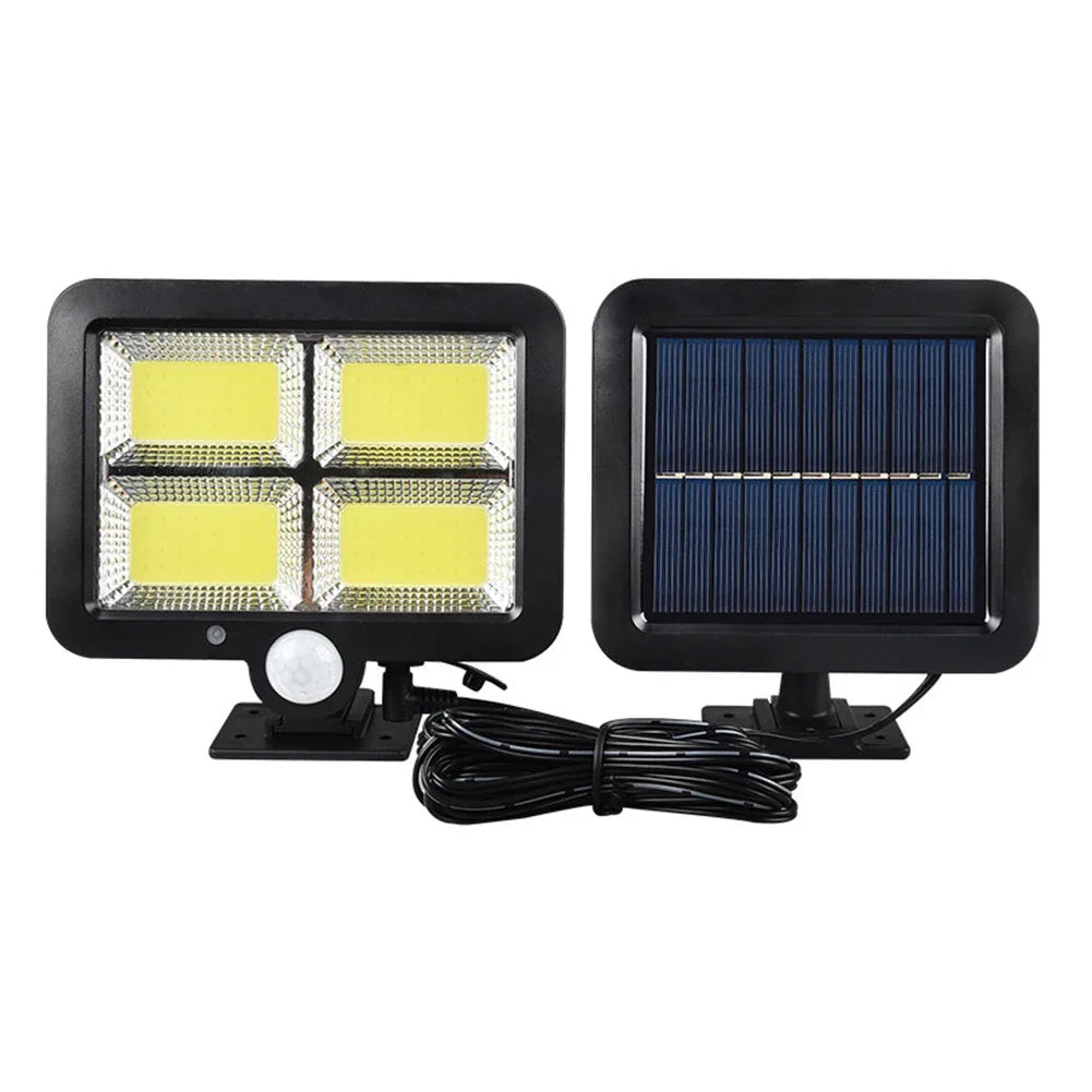 ZHIYU Outdoor Rectangle Black-White Plastic Body Solar-Powered Rechargeable Remote Control 3 Modes Split Warm-Cool White LED Intelligent Human Body Sensor Induction Waterproof Wall-Mounted Landscape Pathway Lights