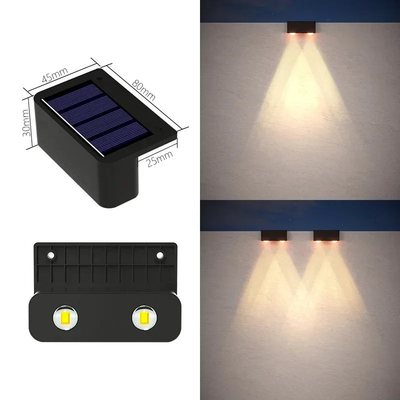 1-16 Pcs LED Solar Wall Lamps IP65 Waterproof Stair Light Outdoor Lighting Fence Porch Decorative Lamp Step Fence Yard Garden