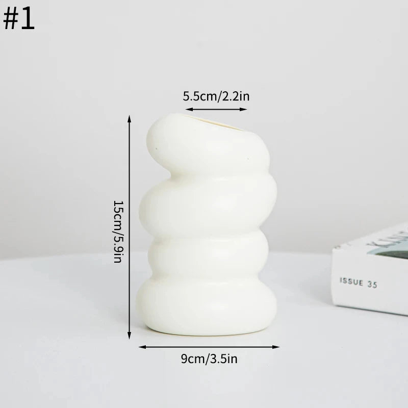 Nordic Unique Charm Plastic White Round Spiral Vases