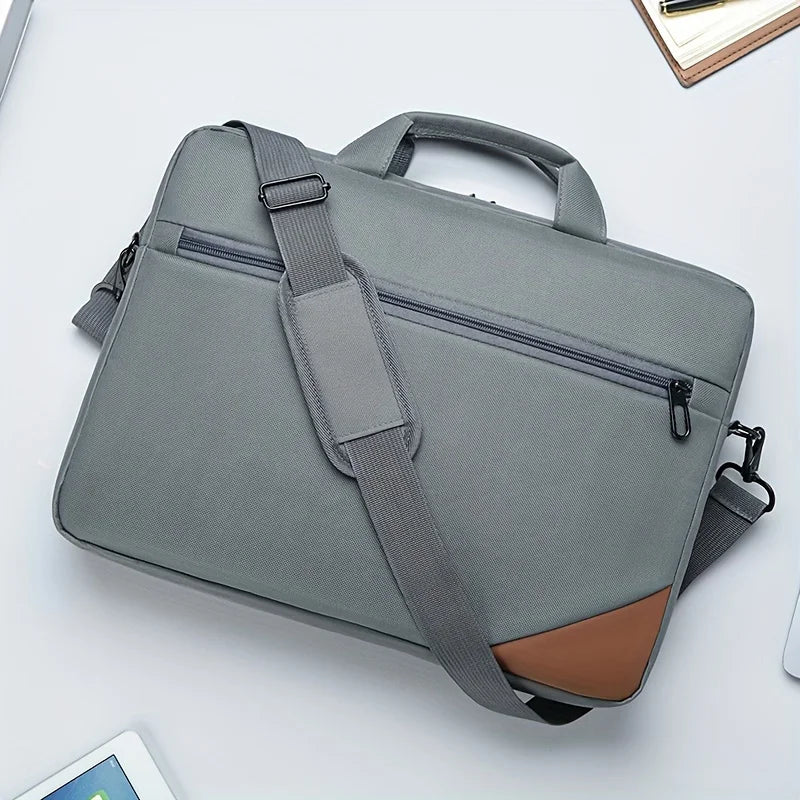 Unisex Portable Nylon Polyester Crossbody Shoulder Straps/Handles Zipper Laptop Briefcase Bags/Colors-Black/Green/Blue/Red/Gray