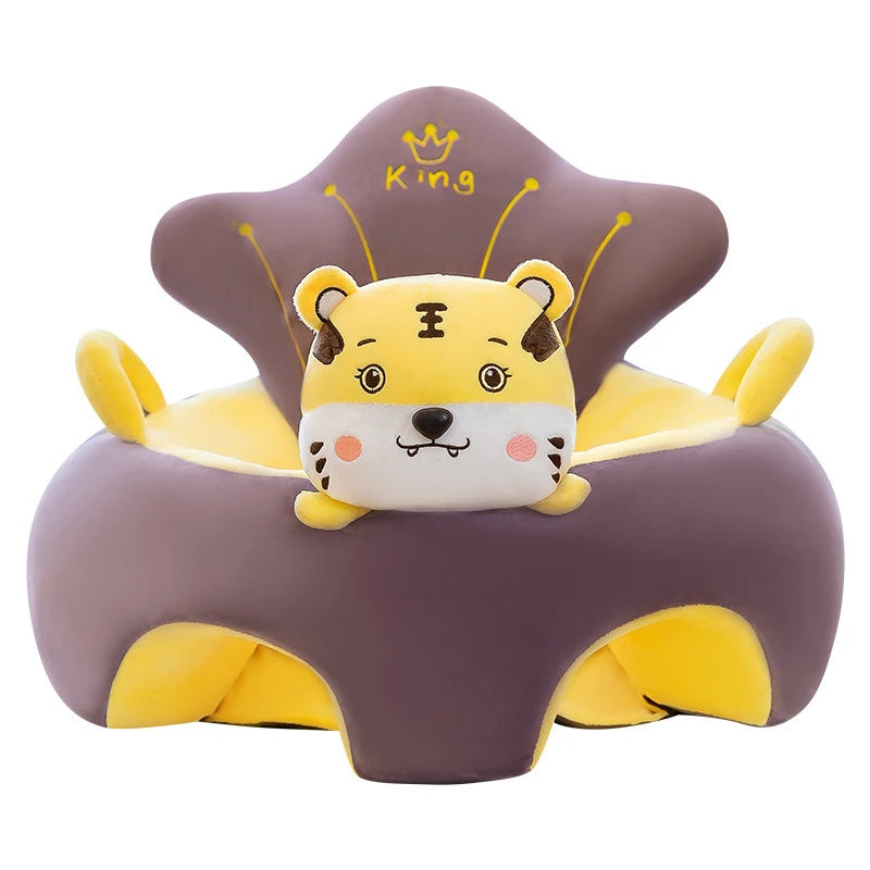 Babies Upholstered Super Soft Velvet Cartoon Animals Faces Learning To Sit Comfortable Plush Chairs/Ages: Fits 3 Months-2 Years Old/No Filling/Colors-Animals Multicolor
