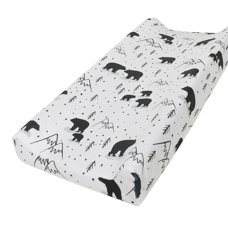 Newborn Babies Soft Polyester Fabric Cute Cartoon Design Removable Washable Diaper Changing Pad Printed COVERS/Colors-Multicolor/Floral/Animal/Rainbow