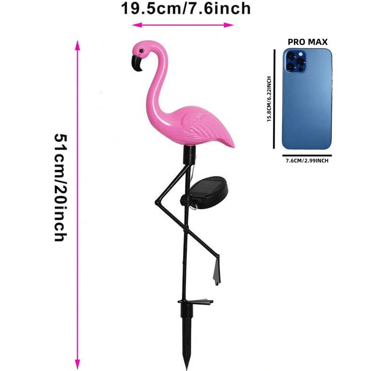 1 Pc Outdoor Solar Lights Flamingo Garden Led Stake Light Pathway Lawn Yard Landscape Halloween Christmas Decorative Lights