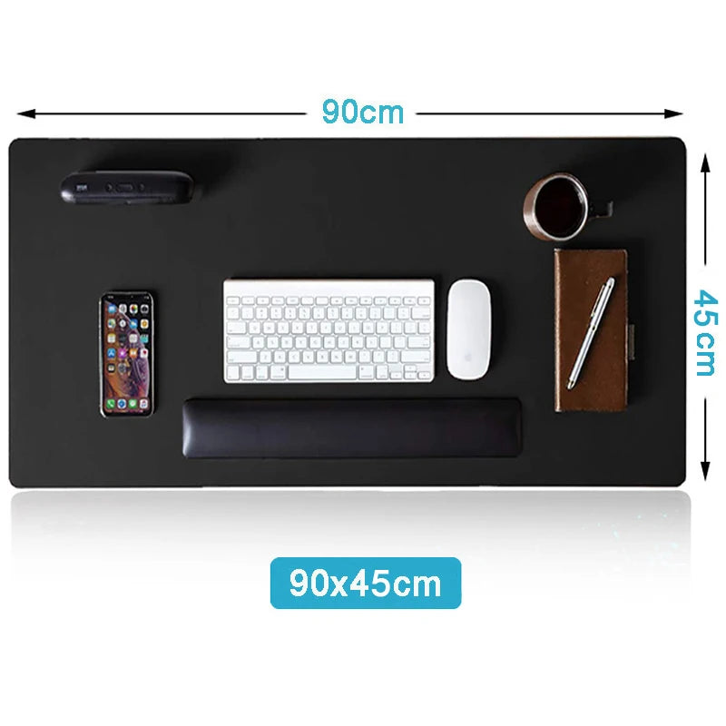 XXL Rectangle PU Leather Mouse Pad For Gaming/Computer Work/Colors-Gray/Blue/Black/Size: 80cm X 40cm