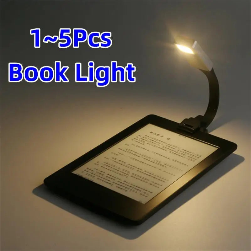 1-5 PCS Set Black LED Adjustable Color Dimming Detachable Flexible Portable USB Rechargeable Bookmark Clip Lights