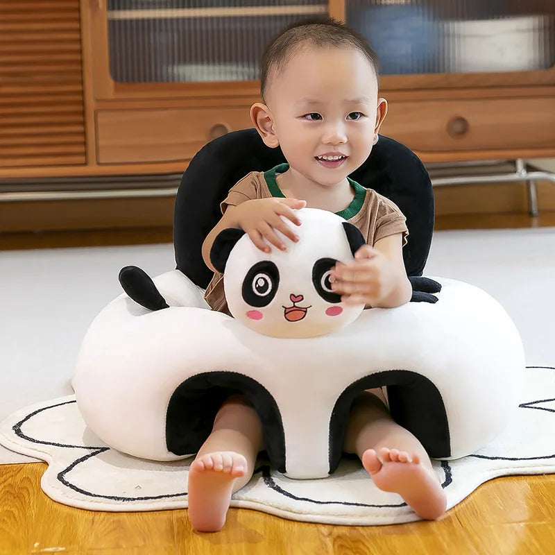 Babies-Preschoolers Upholstered Soft Velvet Fabric Electric Embroidery Cute Cartoon Animal Face Images Learning Seat Chairs/Ages: Newborn 0-3 Years + Older/Colors-Orange/Green/Gray/Black/Brown/Red/Multicolor/Checkered/Animals