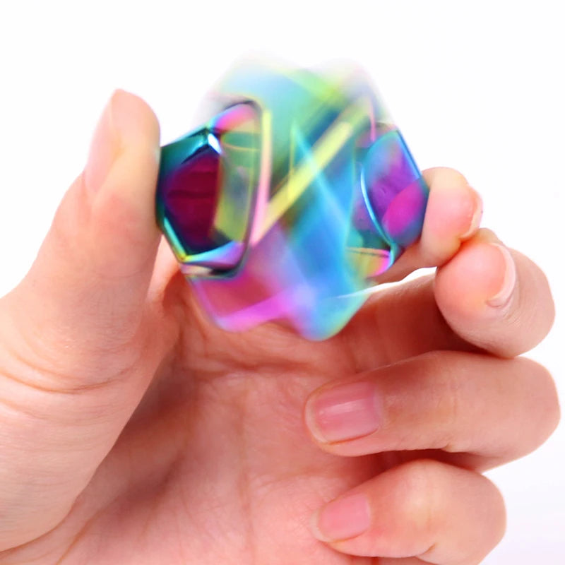 Square Metal Precision Eye-Hand Coordination Spinning Top Fidget Toys/Colors-Multicolor/Silver/Black/Ages: 13-18 + Years Old