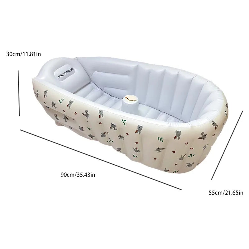 Newborn Babies-Preschooler Foldable PVC Soft Inflatable Bathtubs/Ages: Newborn 0-3 Years Old/ Colors-Animals/Khaki Bear/Rabbit/Love Bear/Olive/Little Bear Head/Tiger