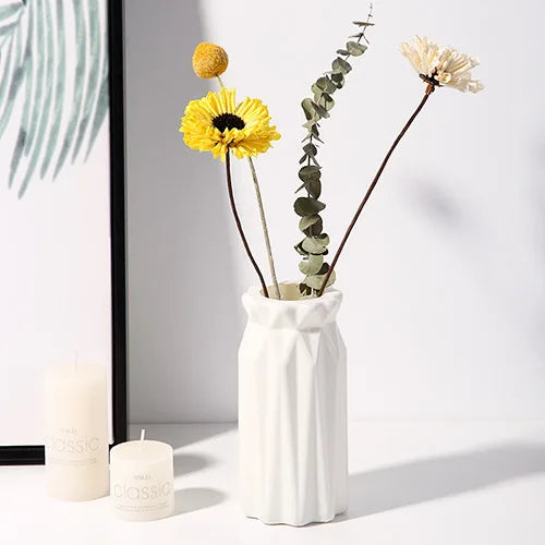 Nordic Modern Plastic Bottle Flower Vases/Colors-White/Clear