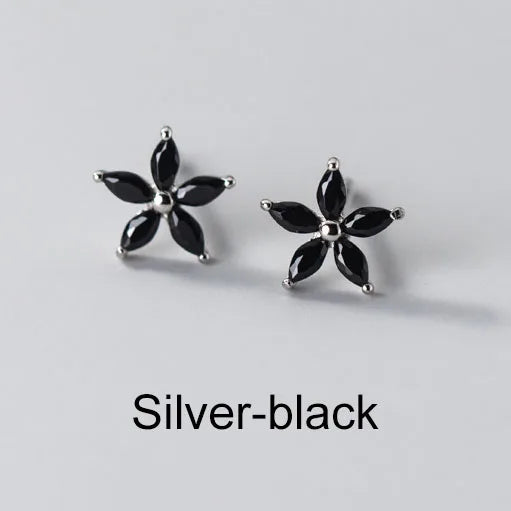 INZATT Real 925 Sterling Silver Colourful Zircon Star Stud Earrings For Women Party Trendy Fine Jewelry Minimalist Accessories