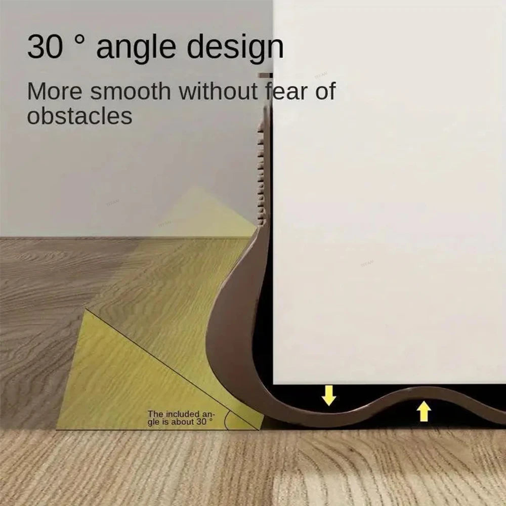 Flexible Leather Dust-Wind-Soundproof Non-Adhesive Under Door Snap-In Sealing Strips/Colors-White/Black/Brown/Gray