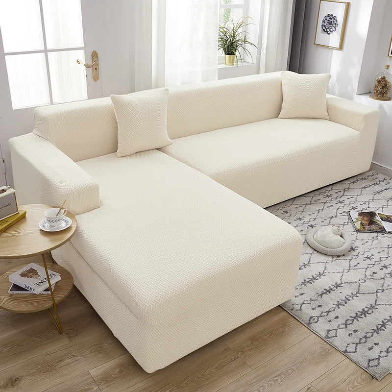 Jacquard L-shaped Sofa Cover For Living Room(Composed of 2 pieces),Elastic Covers For Sofa,Sofa Seat Cover For Home,Home Decor