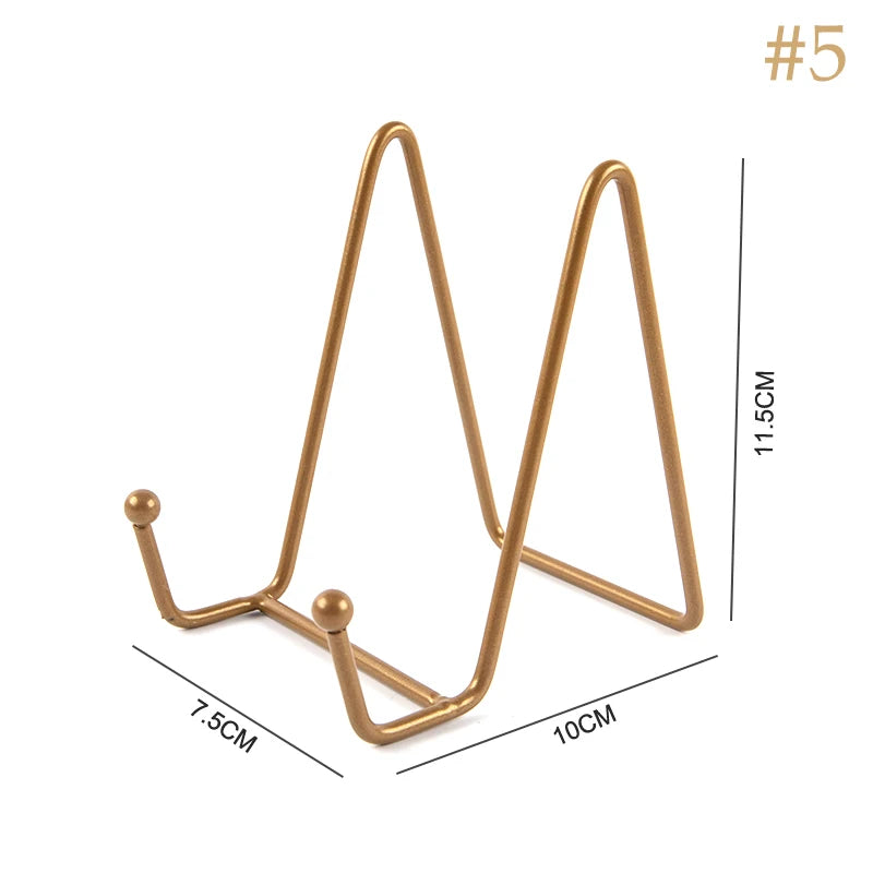1PCS Iron Art Magazine Display Stand Dish Rack Plate Bowl Picture Frame Photo Book Holder Home Decoration Plate Tabletop