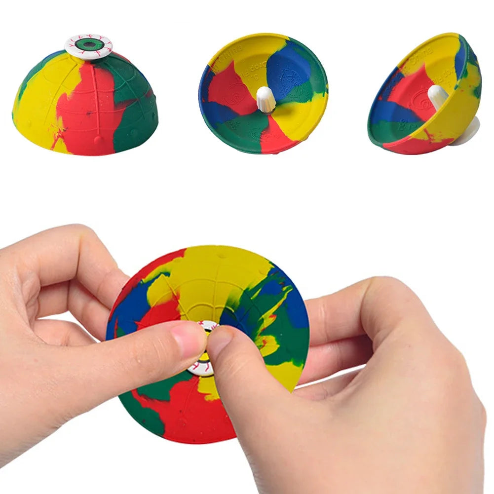 Camouflage Color Finger Play-Press POPS Inward Spin Down Rubber Bouncing Bowl Shape Novel Fidget Toys/Colors-Red/Camouflage/Multicolor/Ages: 13-18 + Years Older