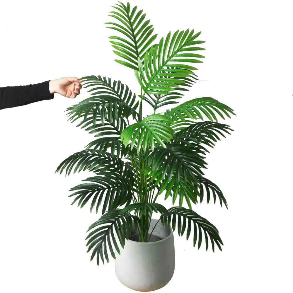Outdoor Green Non-Flowering Large Tall Artificial Plastic Tropical Palm Tree Plants