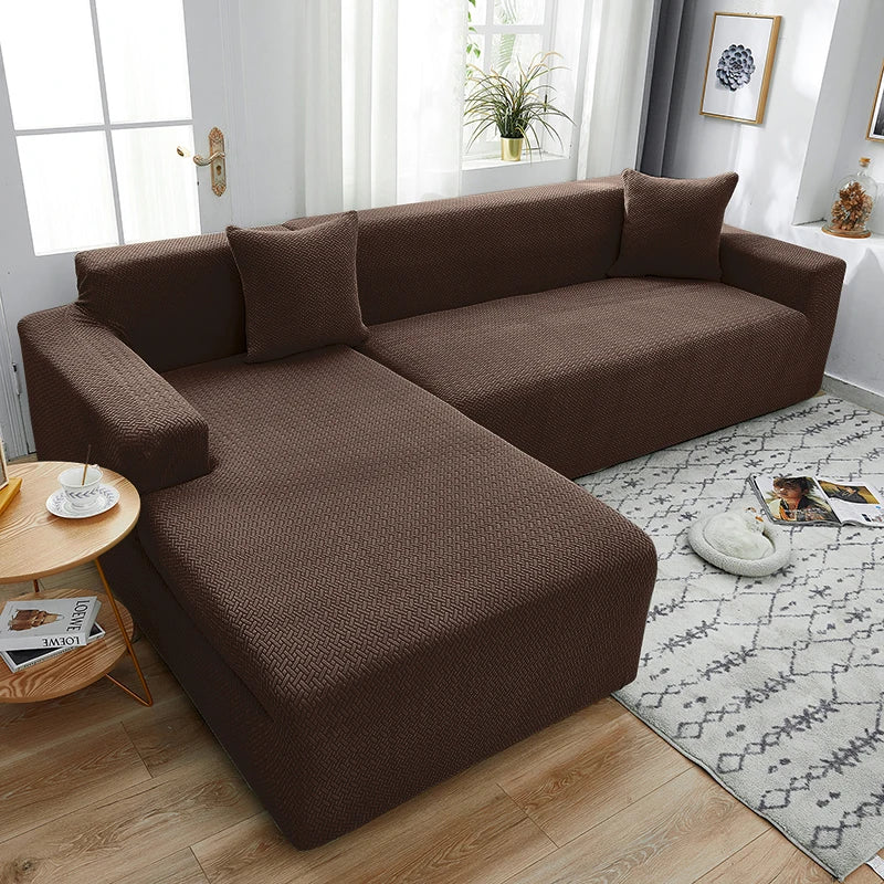 Jacquard L-shaped Sofa Cover For Living Room(Composed of 2 pieces),Elastic Covers For Sofa,Sofa Seat Cover For Home,Home Decor