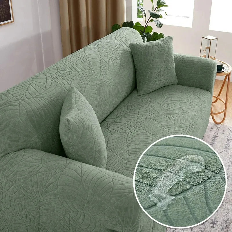 L-Shaped Jacquard Polyester Fabric Fall-Winter Elastic Stretch Sofa Covers /Colors-Gray/Beige/Geometric/Green/Red