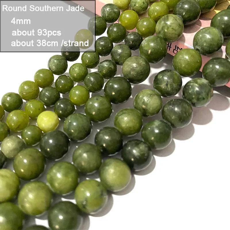 Wholesale 100% Natural Green Jade Cylinder Square Irregular Faceted Round Stone Beads for Jewelry Making Diy Bracelet Charms