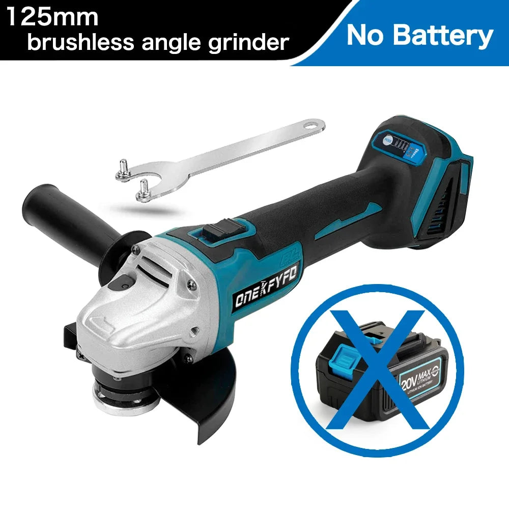 For Makita 18V 125mm Brushless Cordless Impact Angle Grinder DIY Power Tools Electric Polishing Grinding Machine Without Battery