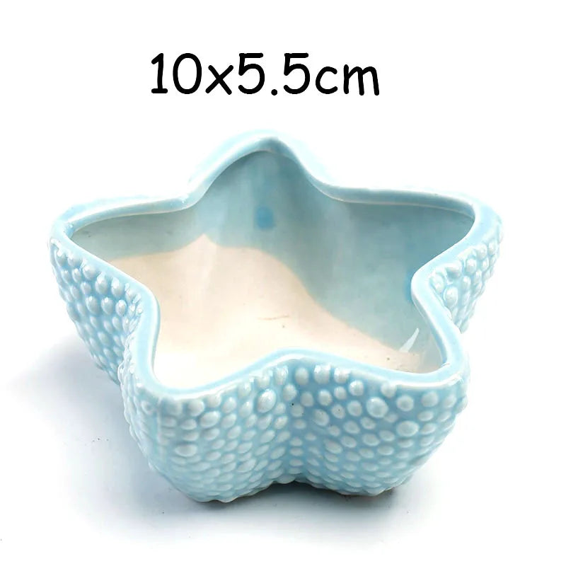 European Style Cute Fleshy Flowerpot Pocelain Blue Fish Macetas Vase Home Garden Mini Bonsai Cactus Flower Pot Balcony Decor
